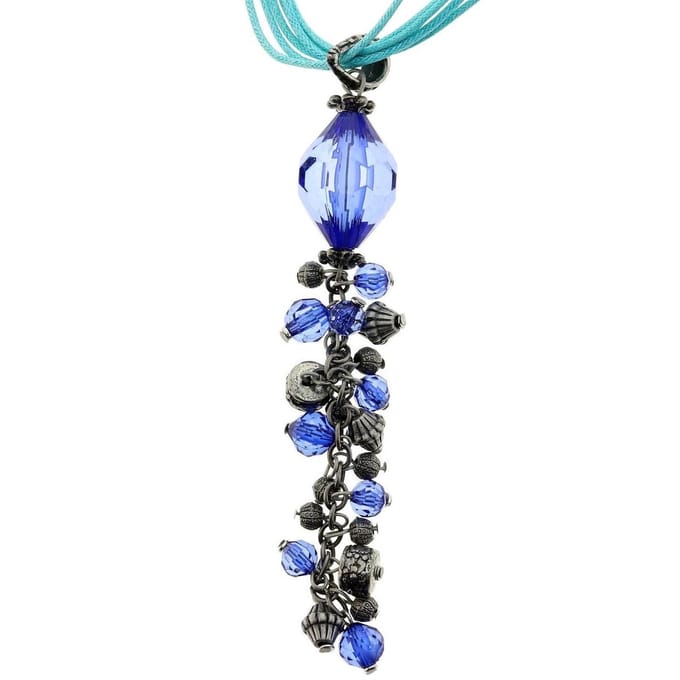 Behave - Damesketting turquoise hanger kralen - Avondlook - 52,5 cm