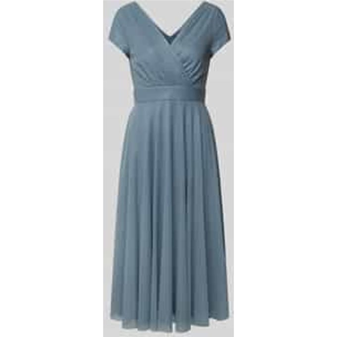 Midi-jurk met V-hals en tailleband