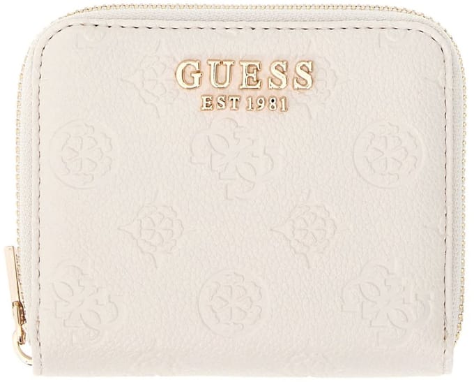 GUESS portemonnee Ella Logo SLG Zip Around Stone Logo crème