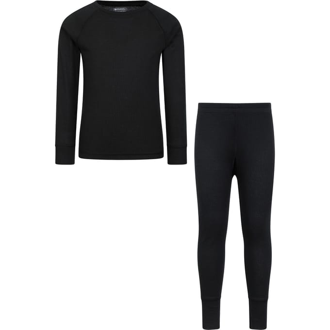 Mountain Warehouse Talus Gewone Base Layer Set voor Kinderen/Kinderen (Zwart)