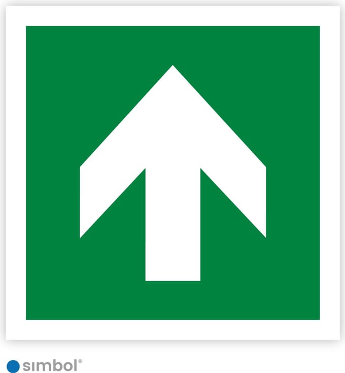 Simbol® - Sticker Pijl Recht 90 graden - Formaat 30 x 30 cm.