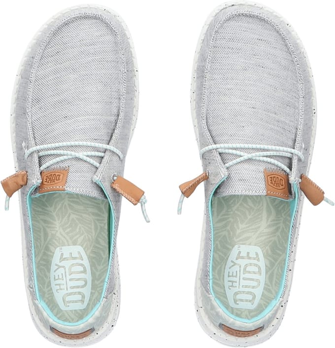 HEYDUDE - Wendy Heathered Slub Tropical Dames Instappers Grey - Maat 36