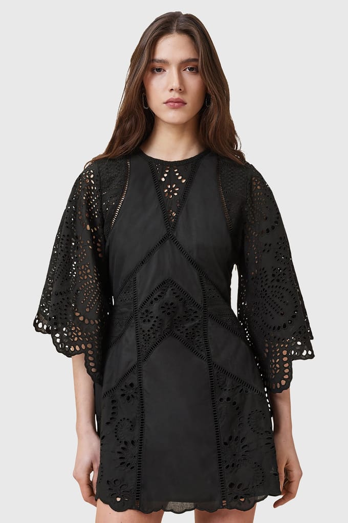 AllSaints Luci Dress Black Größe: 4 | Minikleider Outlet | Damen | Schwarz