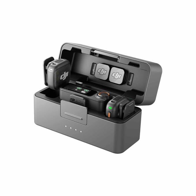 DJI Mic 3 (1 TX + 1 RX), draadloze microfoon voor iPhone/camera/Android, ultralicht, adaptieve versterkingsregeling voor gebalanceerd volume, tot 28