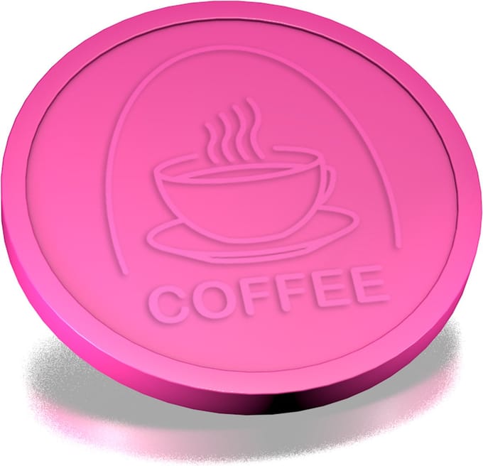 CombiCraft Reliëfmunten koffie neon roze - 250 stuks