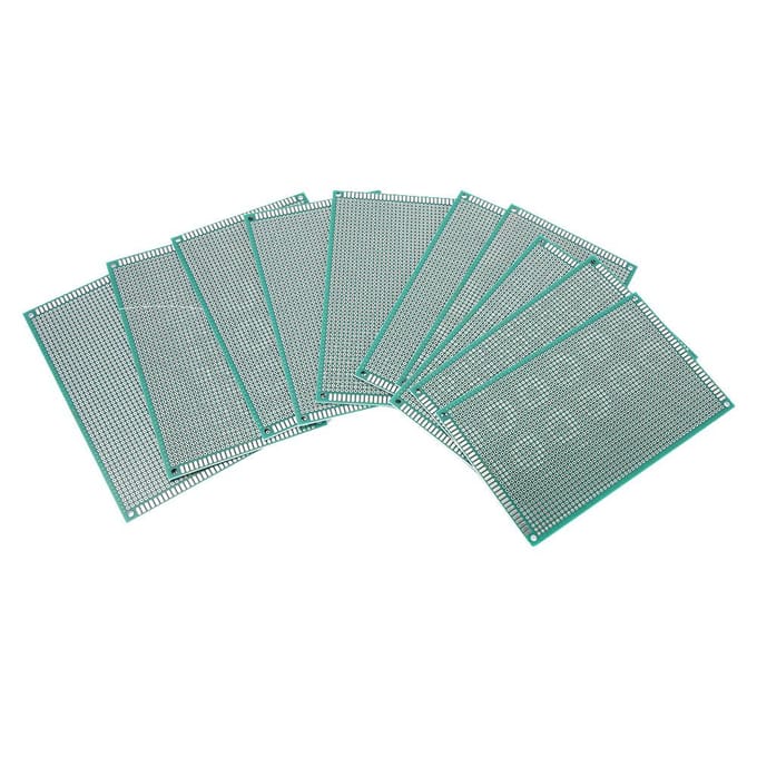Lot de 10 prototypes PCB double face étamés 9 x 15 cm