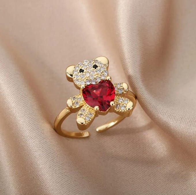 Ring gouden driehoek mineralen - Messing - Verzilverd - Edelsteen - M