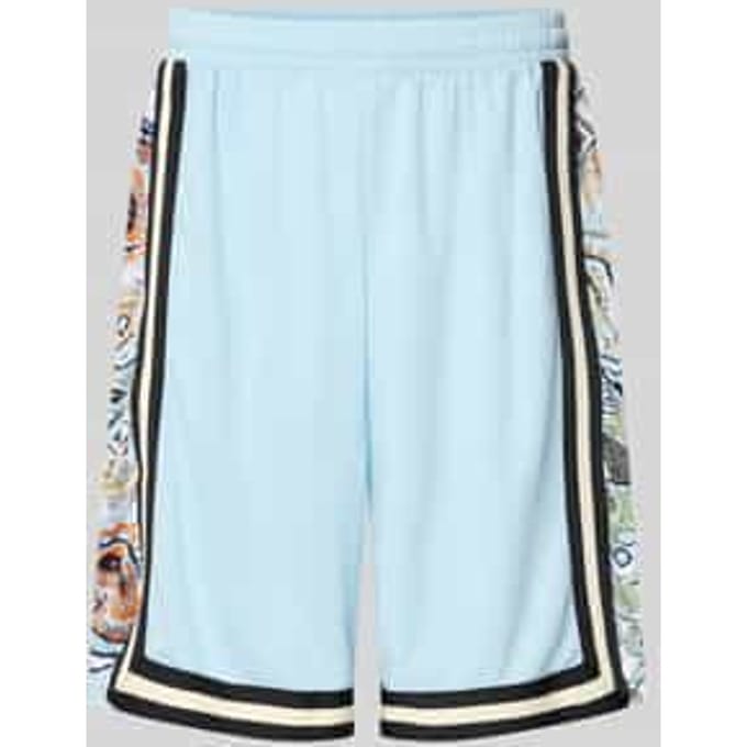 Shorts van mesh met contraststrepen