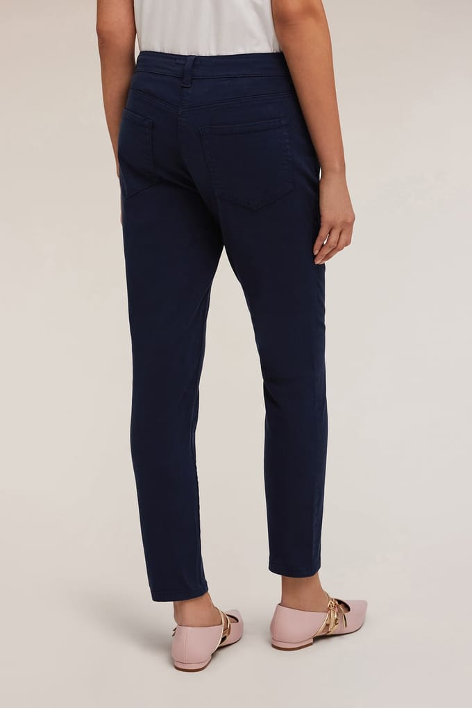 Motivi Regular Trousers With Metal Buttons Blue Maat: 40 | Skinny Broeken Outlet | Dames | Blauw