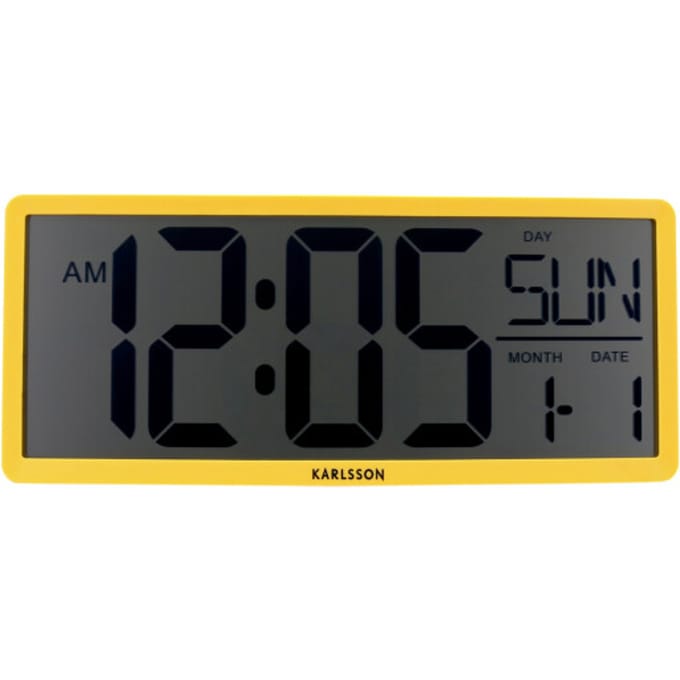 Karlsson wand/tafelklok retro lcd helder
