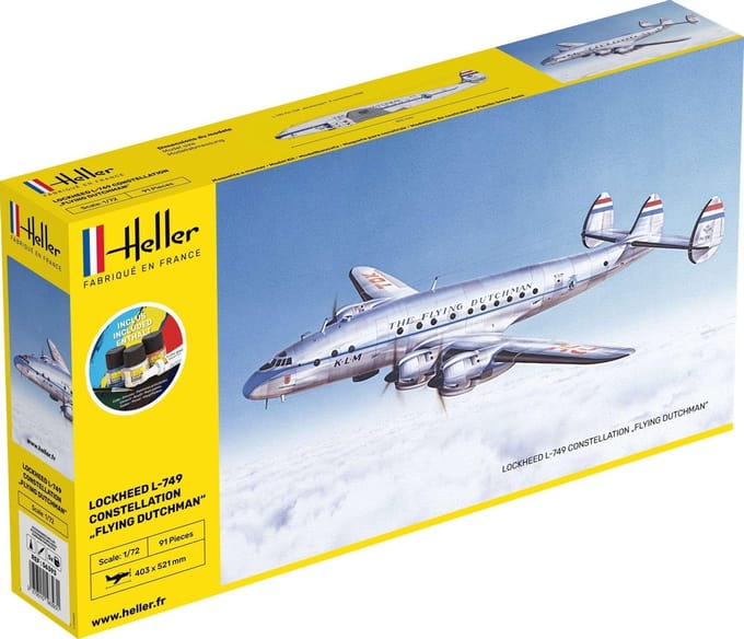 Heller Modelbouwpakket Militaire voertuigen - 56393 L-749 CONSTELLATION 'Flying Dutchman' - Starter Kit Plastic - 1:72 - Modelbouw