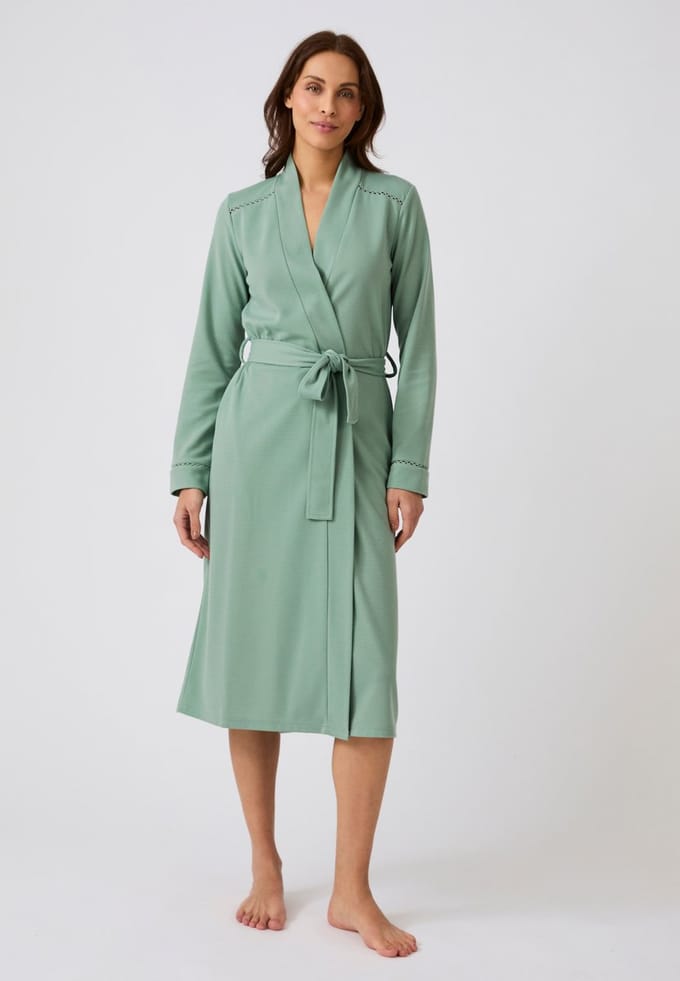Damart - Kamerjas van sierlijk wafeltricot - Dames - Groen - 42-44 (M)