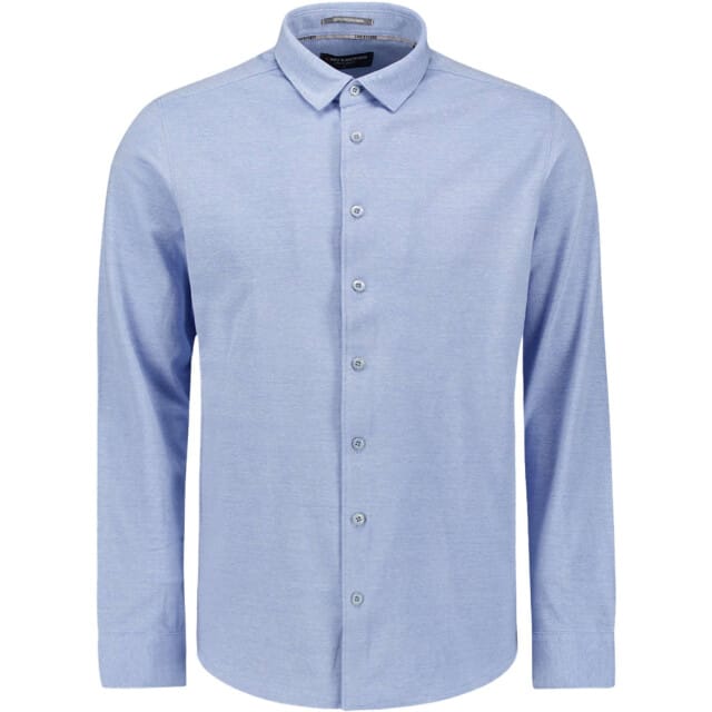 No Excess Shirt jersey pique stretch office blue