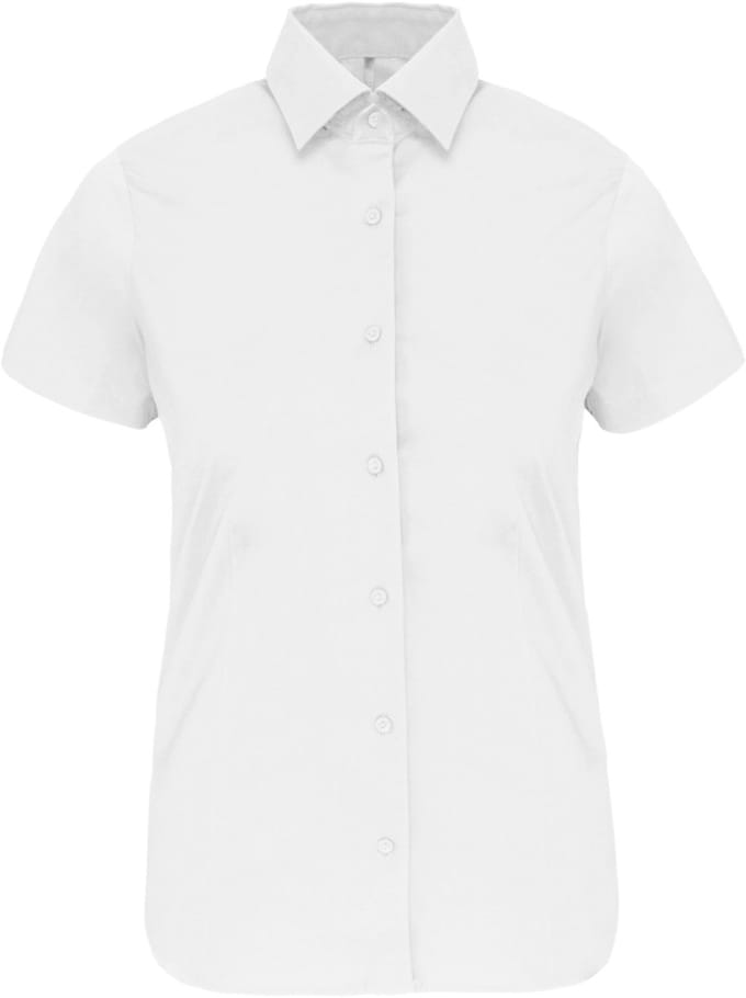 Kariban Dames stretch blouse korte mouwen K532 - White - XL
