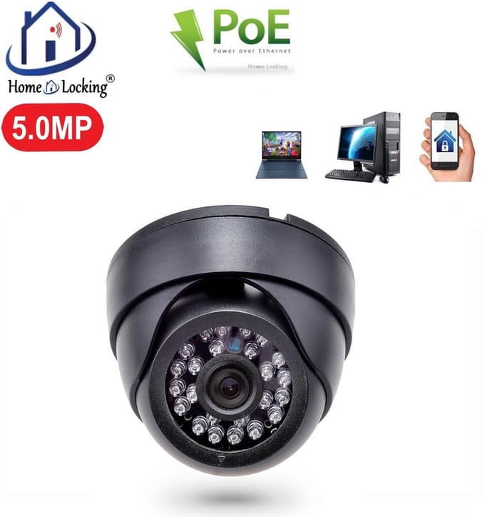 Home-Locking POE IP-camera dome met bewegingsdetectie 5.0MP. C-1240