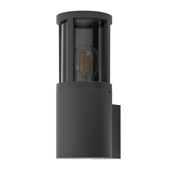 Deko-Light Facado II buitenwandlamp, grijs/smokegrijs Ø 11 cm IP65 metaal