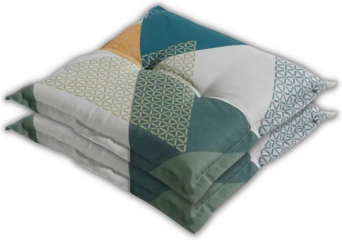 Madison - Zitkussen - Universeel - 2 stk. - 50x50 cm - Triangle Green - Hocker - Groen