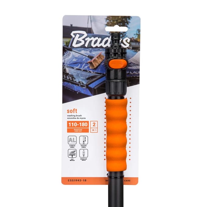 Bradas SOFT Serie - Telescoopborstel - 110-180 cm - Ventiel - Aluminium
