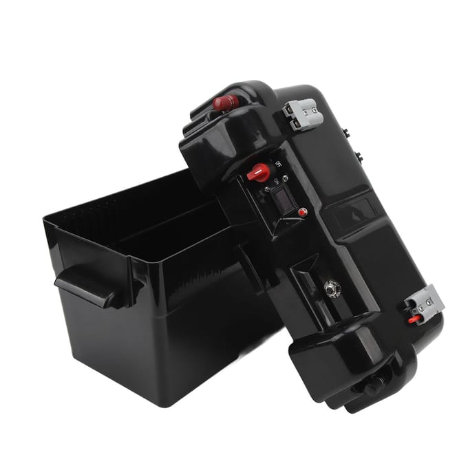 Marine Batterijlader Box Dubbele USB-aansluiting 12V Snelkoppeling Spanningsindicator Slimme Motorbatterij black