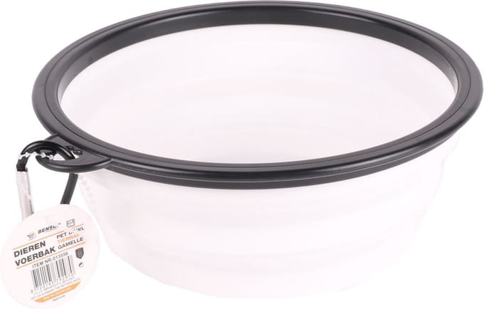 Benson Hondenvoerbak - Kattenvoerbak - Ø 19 cm - Opvouwbaar - Wit