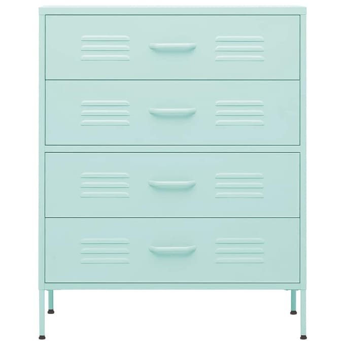vidaXL - Ladekast - 80x35x101,5 - cm - staal - mintkleurig