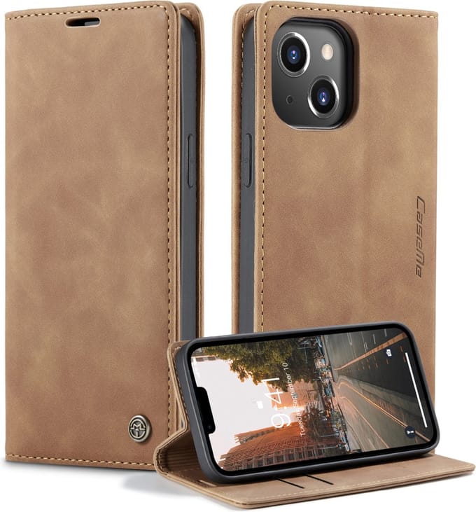 Caseme Retro Wallet Case hoesje geschikt voor iPhone 14 Plus - bruin
