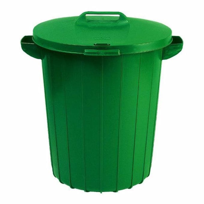 Curver - Afvalbak - 90L - Groen - Kunststof - Met Handvatten