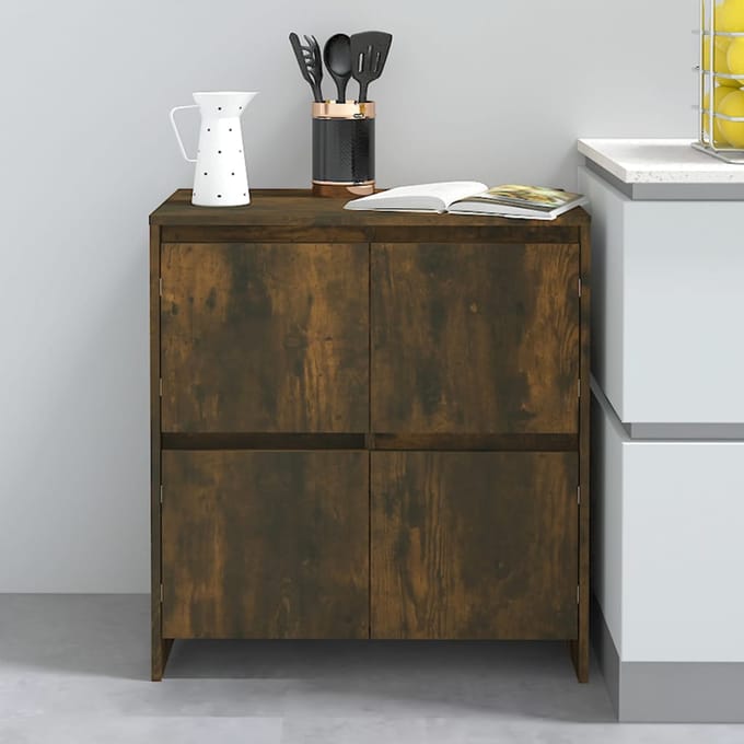 vidaXL - Dressoir - 70x41x75 - cm - bewerkt - hout - gerookt - eikenkleurig