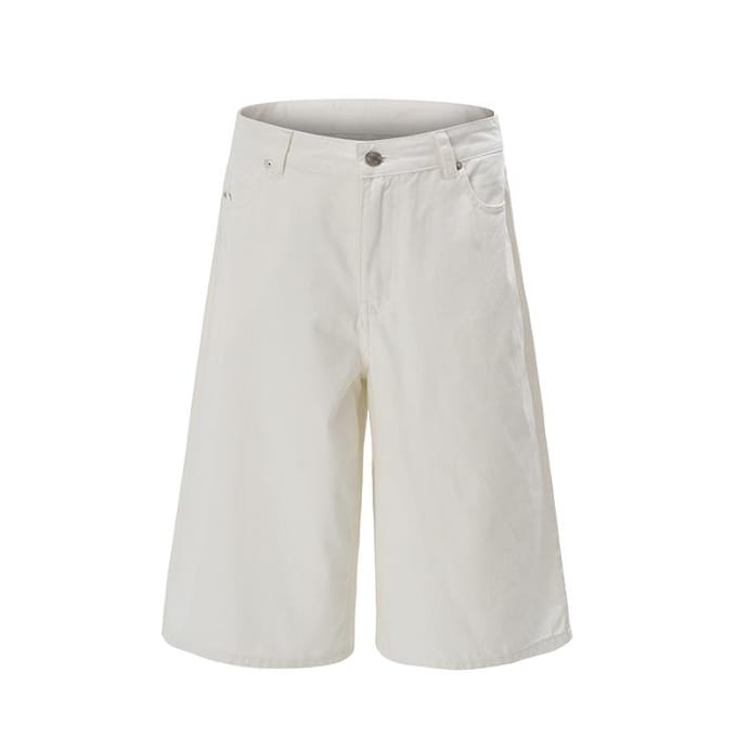 Nieuwe Zomer Originele Embryo Losse Cropped Jeans Heren Rechte Wijde Pijp Casual Shorts 2XL gray