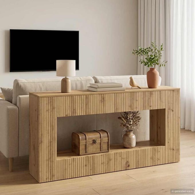 vidaXL Wandtafel Artisan Eik 155 x 29 x 74 cm Geconstrueerd hout