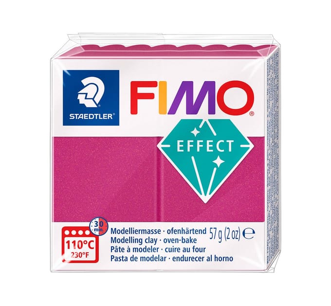 FIMO effect ovenhardende boetseerklei standaard blokje 57 g - metallic bordeaux
