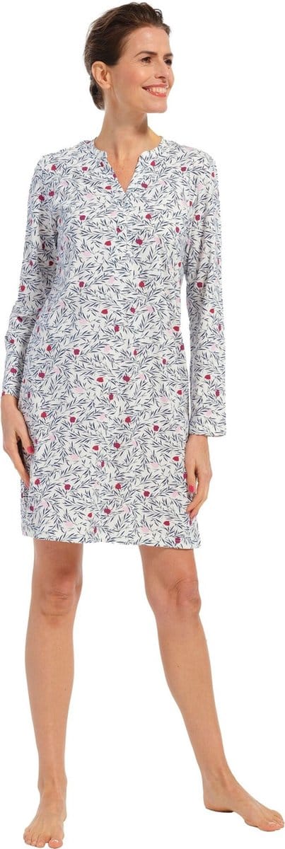 Pastunette dames nachthemd L/M - 95cm - Tulp - 46 - Wit