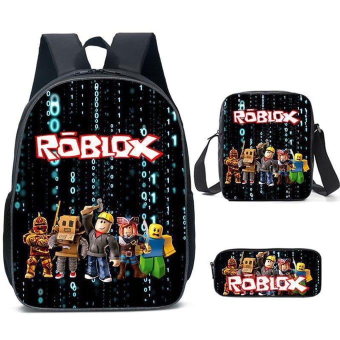 Roblox Student Schooltas Basisschool en Middelbare School Rugzak Modetrend Rugzak Drie Delig Set Backpack