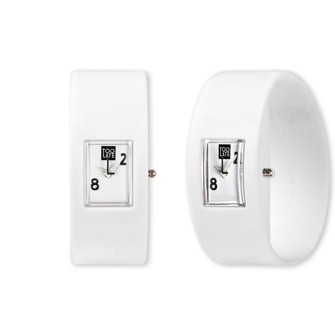 TOO LATE - siliconen horloges - Analog - White - Polsmaat M
