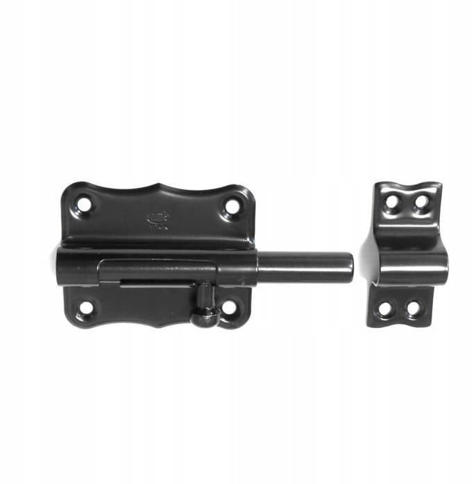 Zwarte Stalen Grendel 70x56mm, 35mm Uitschuifbaar