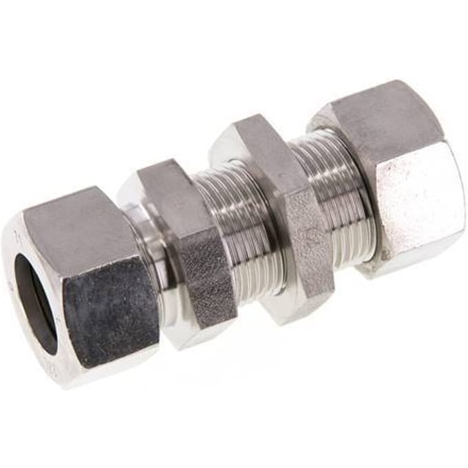 22L RVS Rechte Snijringkoppeling Schotdoorvoer 160bar ISO 8434-1