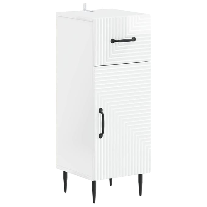vidaXL - Badkamer - Opbergkast - HAARLEM - Hoogglans - Wit - 30 - x - 31 - x - 80 - cm