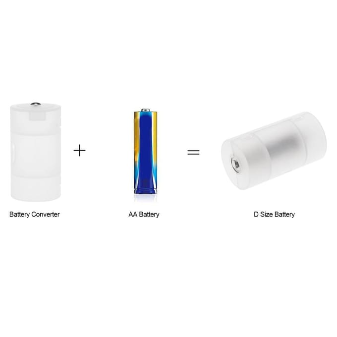 4 stuks batterij converter adapter AA naar D formaat batterij beschermhoes houder PP materiaal wit