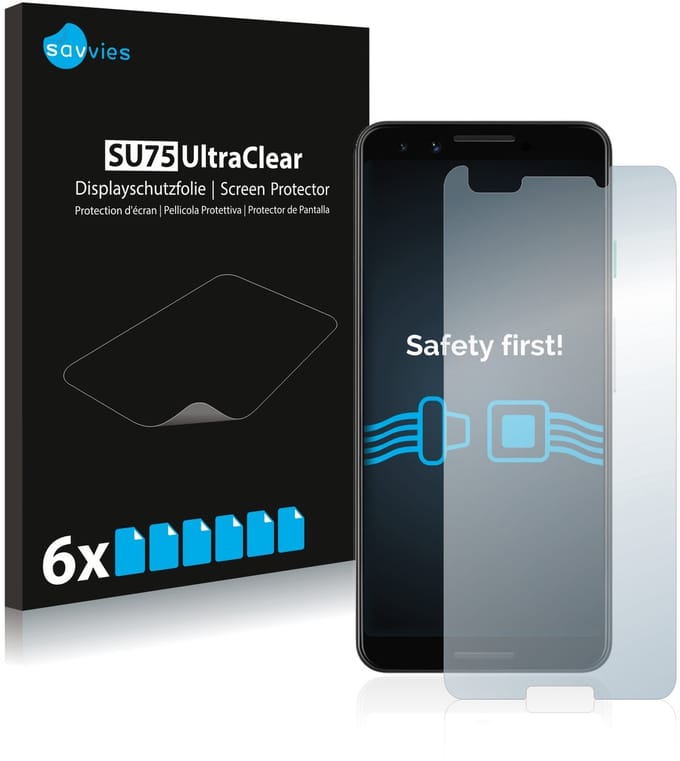 Savvies - Screenprotector voor Google Pixel 3 - Folie Beschermfolie transparant 6 Stuks