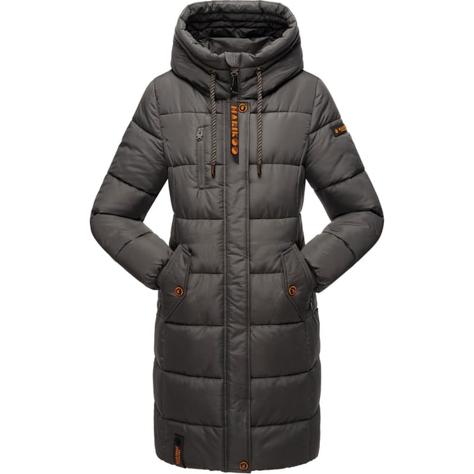 Marikoo dames winterjas – Lange gewatteerde jas met capuchon & zakken