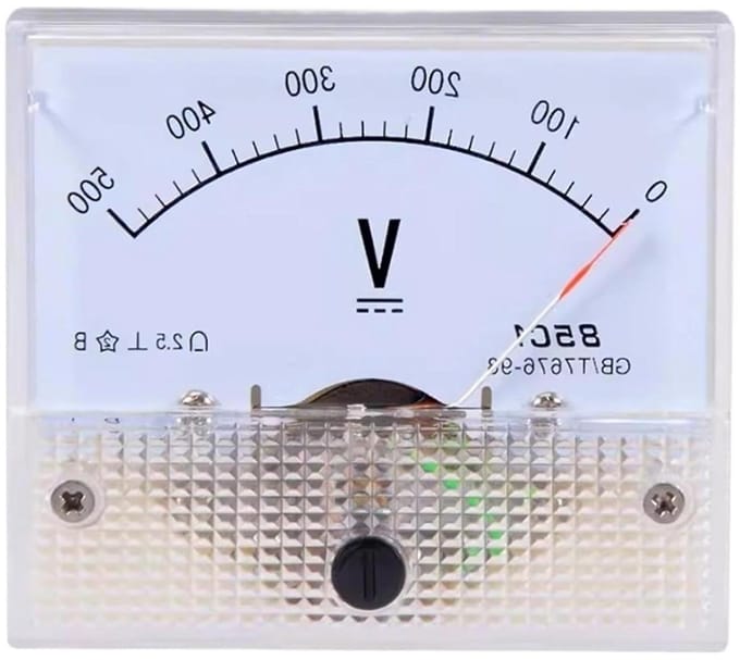 DC Voltmeter - Paneelmeter - Spanning Meten - Breed Bereik - 64 x 56 mm - Wit