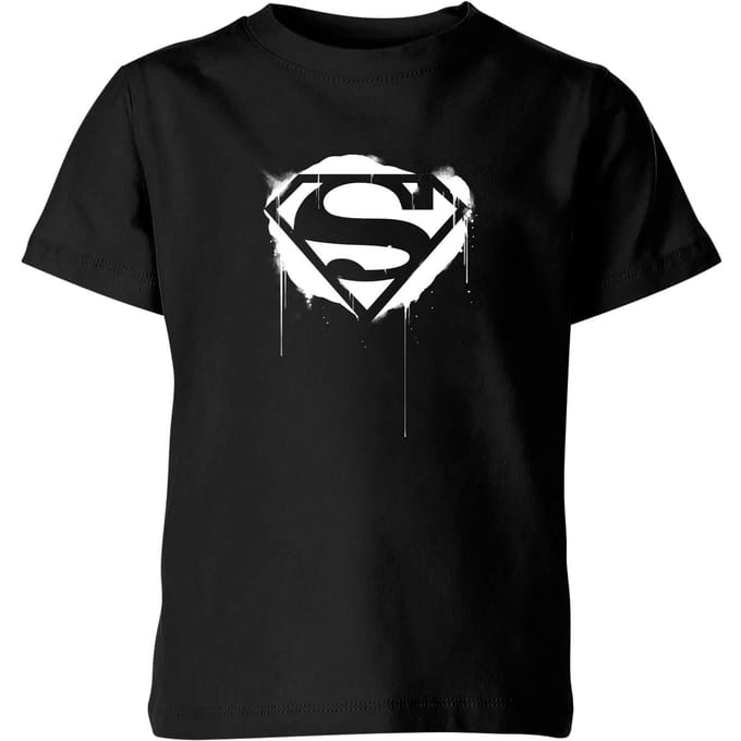 Justice League Graffiti Superman Kids' T-Shirt - Black - 122/128 (7-8 jaar)