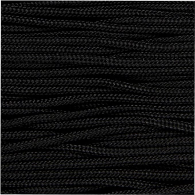 Macramé Koord, dikte 1 mm, zwart, 10 m/ 1 rol