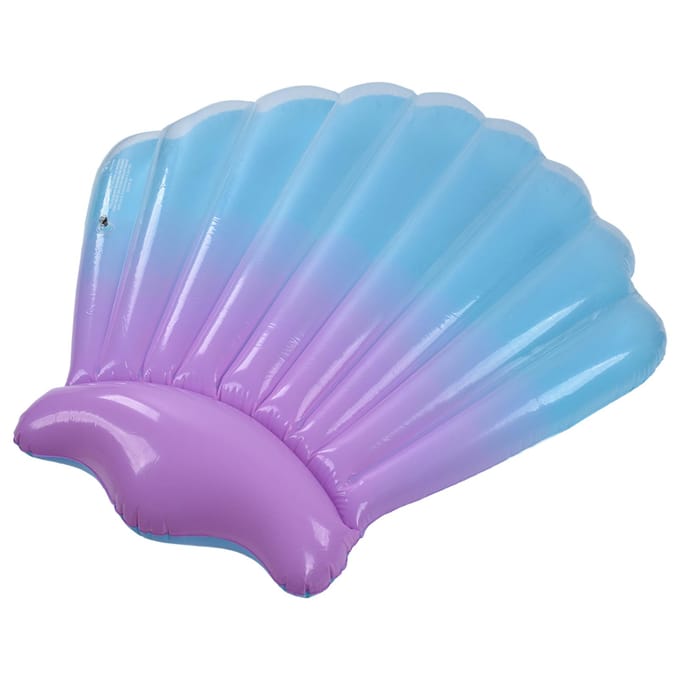 Luchtbed Opblaasbaar Drijvend PVC Schelpvormig Draagbaar Accessoire voor Binnen Buiten blue