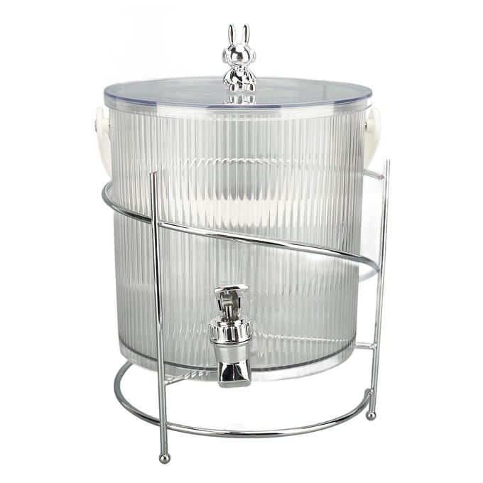 Drankdispenser Transparante Drankdispenser met Tap en Standaard Voor Feesten Bruiloften Limonade Wasmiddel Multifunctioneel L white