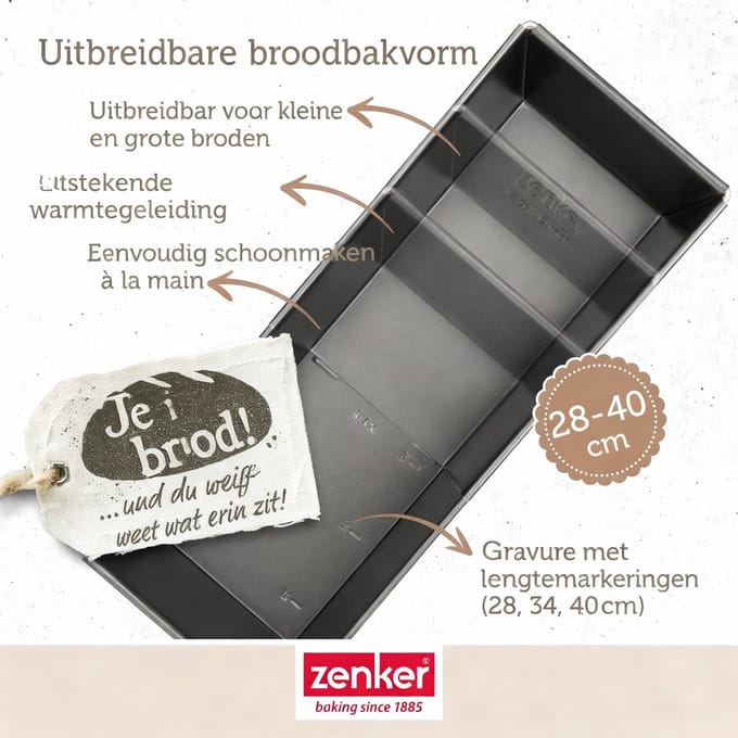 Uitrekbare cakevorm 28 tot 40 cm Zenker Black Metallic