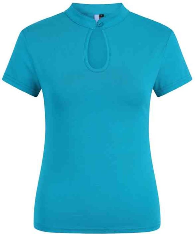 Dancing Days - Mandarin collar Top - 2XL - Turquoise
