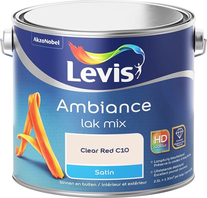 Levis - Ambiance Lak Satin Mix - Clear Red C10 - Mengverf - 2,5 L