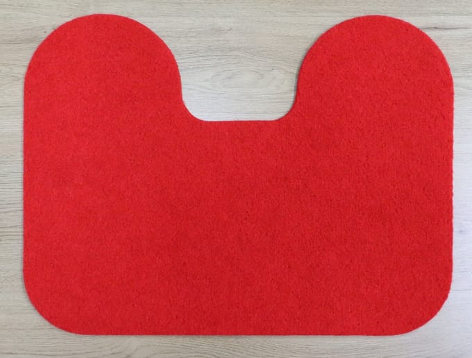 2x - PRIMA - Budget - WC mat - Toiletmat - Lola - rood - antislip - 45x60cm