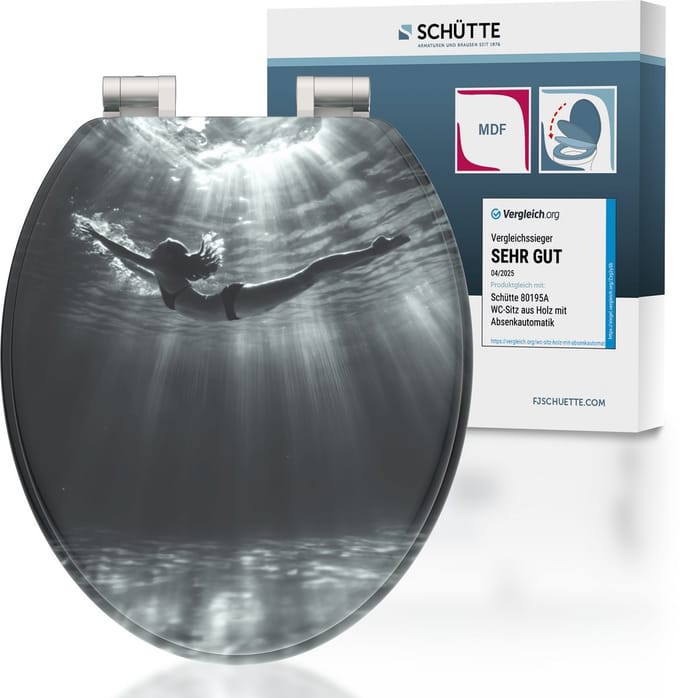 SCHÜTTE MDF WC-zitting DEEP DIVE, met valrem